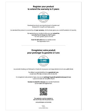 Register your product to extend the warranty to 5 years