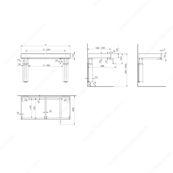 ManuLift 6350 - Manual Cranked Countertop Lift System